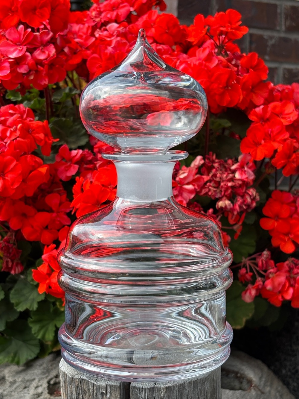 Vintage Made In Finland “Sulttaani” Clear Blown Glass Decanter With Stopper